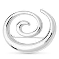 Openwork Stainless Steel Spiral Brooch — Silver