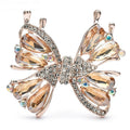 Jeweled Openwork Butterfly Brooch — Champagne