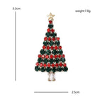 Rhinestone Christmas Tree with Star Brooch — dimensions