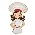 Smiling Enamel Chef Brooch — Chef