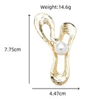Sculptural Looped Ribbon with Pearl-Look Center Brooch — dimensions