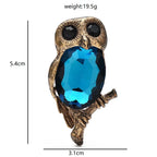 Faceted Owl on Branch Brooch dimensions and weight