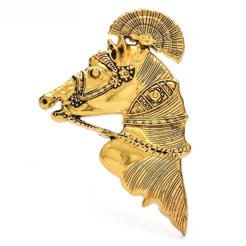 Textured Horse Head with Bridle Brooch product variant photo