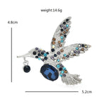 Faceted Hummingbird in Flight Brooch — dimensions