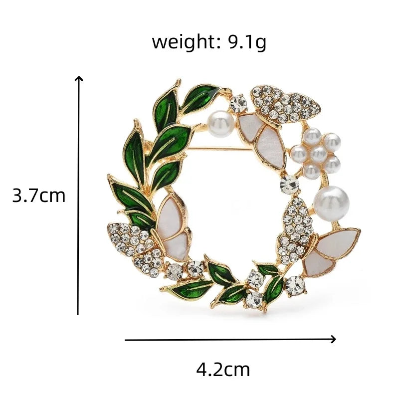 Decorative Bird and Botanical Statement Brooch