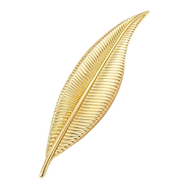 Long Textured Leaf Brooch original white background product photo