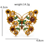 Openwork Butterfly with Sunflower Wings Brooch