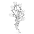 Pearl-Look Flower Bud Bouquet Brooch