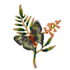 Enamel Butterfly on Leafy Flower Sprig Brooch original variant product photo