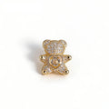 Petite Flower and Teddy Bear Collar Brooch original white background product photo