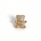 Petite Flower and Teddy Bear Collar Brooch original white background product photo
