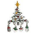 Jeweled Christmas Tree with Gift Charms Brooch