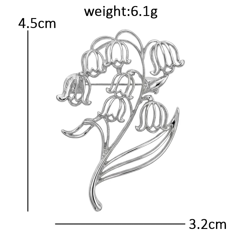 Openwork Lily of the Valley Brooch