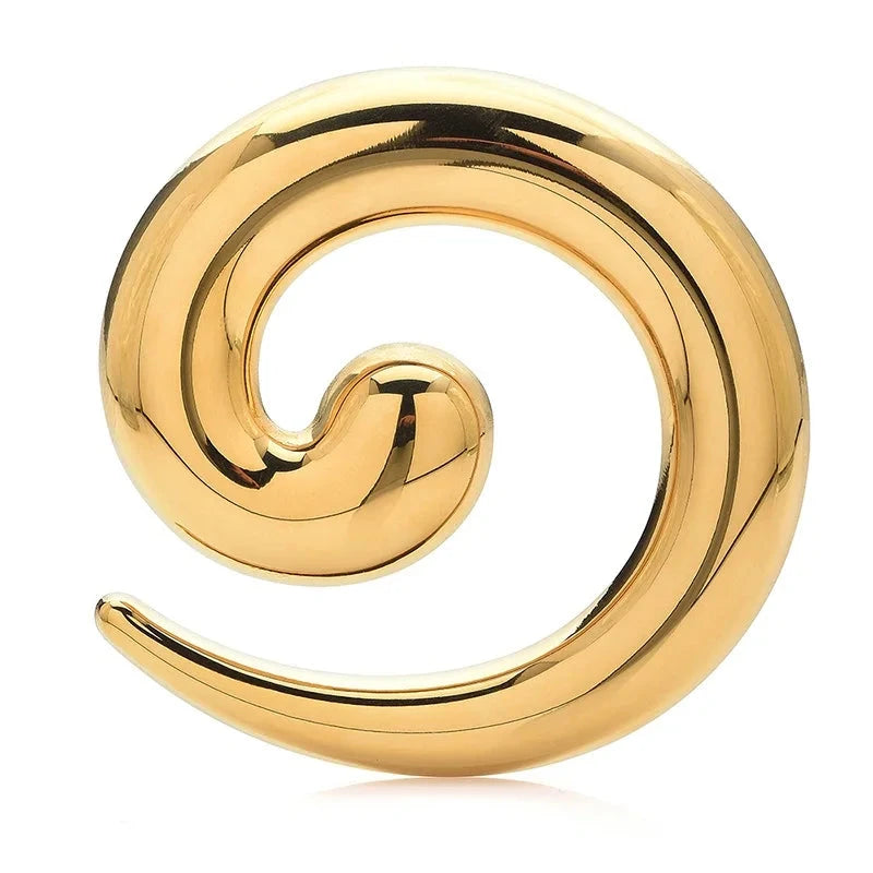 Polished Sculptural Spiral Brooch