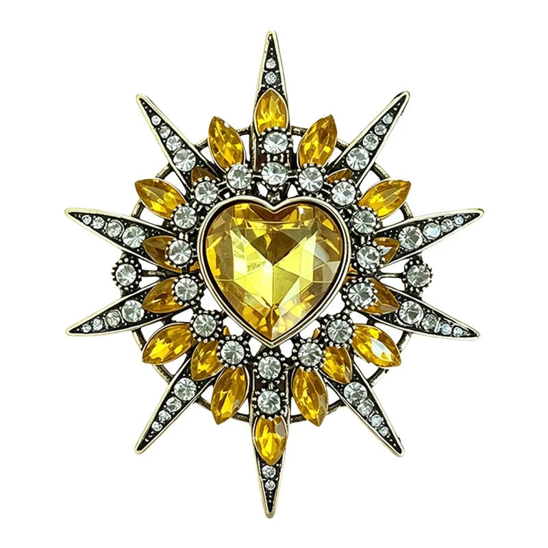 Sparkling Heart Starburst Brooch original white background product photo