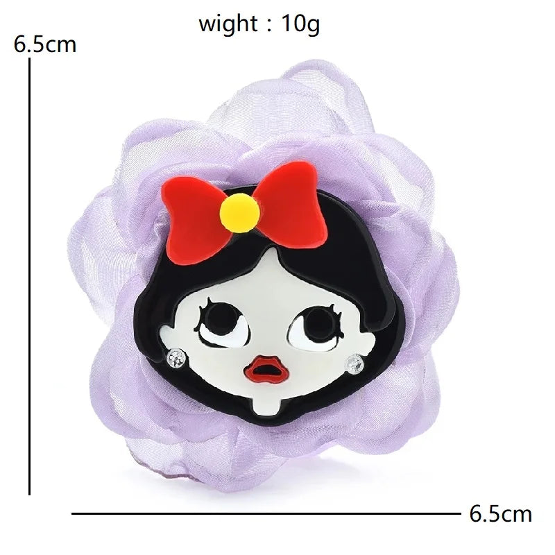 Layered Acrylic Character and Animal Brooch