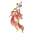 Enamel Flowing-Tail Goldfish Brooch product variant photo