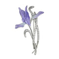 Purple Orchid with Sparkling Curved Stem Brooch original white background product photo
