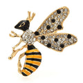 Striped Enamel Bee with Jeweled Wings Brooch — Striped Honey Bee