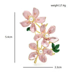 Enamel Peach Blossom Branch Brooch