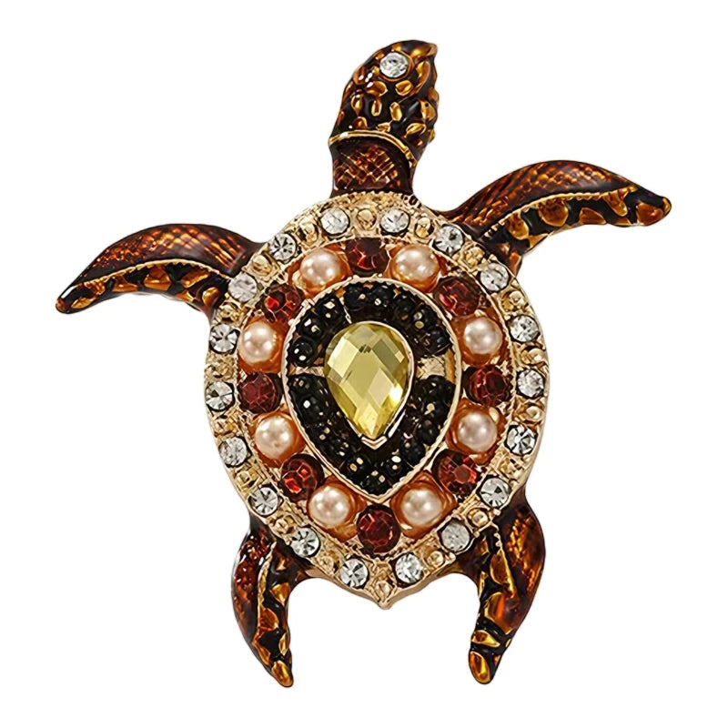 Sea Turtle with an Ornate Shell Brooch original white background product photo