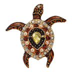 Sea Turtle with an Ornate Shell Brooch original white background product photo