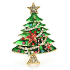 Enamel Christmas Tree with Presents Brooch