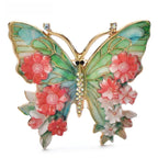 Floral Butterfly Brooch — Red