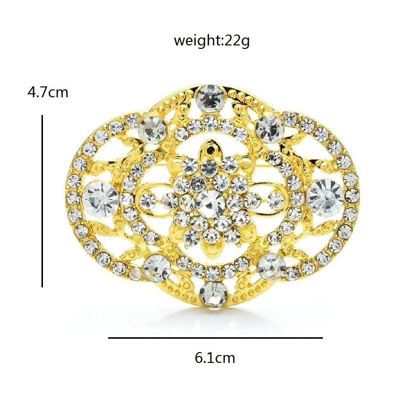 Jeweled Nature and Symbol Motif Brooch