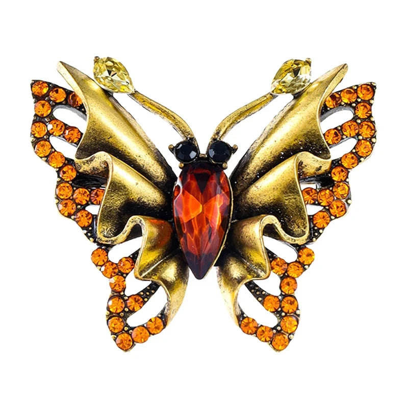 Vintage Sculpted Wing Butterfly Brooch original white background product photo