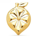 Lemon Slice with Leaf Brooch — Gold
