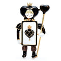 Playing Card Soldier with Heart Scepter Brooch — Black