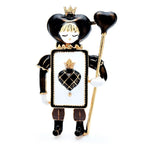 Playing Card Soldier with Heart Scepter Brooch — Black
