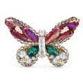 Faceted Butterfly with Pearl-Look Tips Brooch