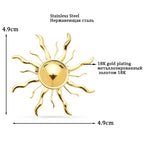 Wavy Ray Sun Stainless Steel Brooch — product view