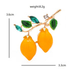 Yellow Enamel Lemon Branch Brooch — dimensions