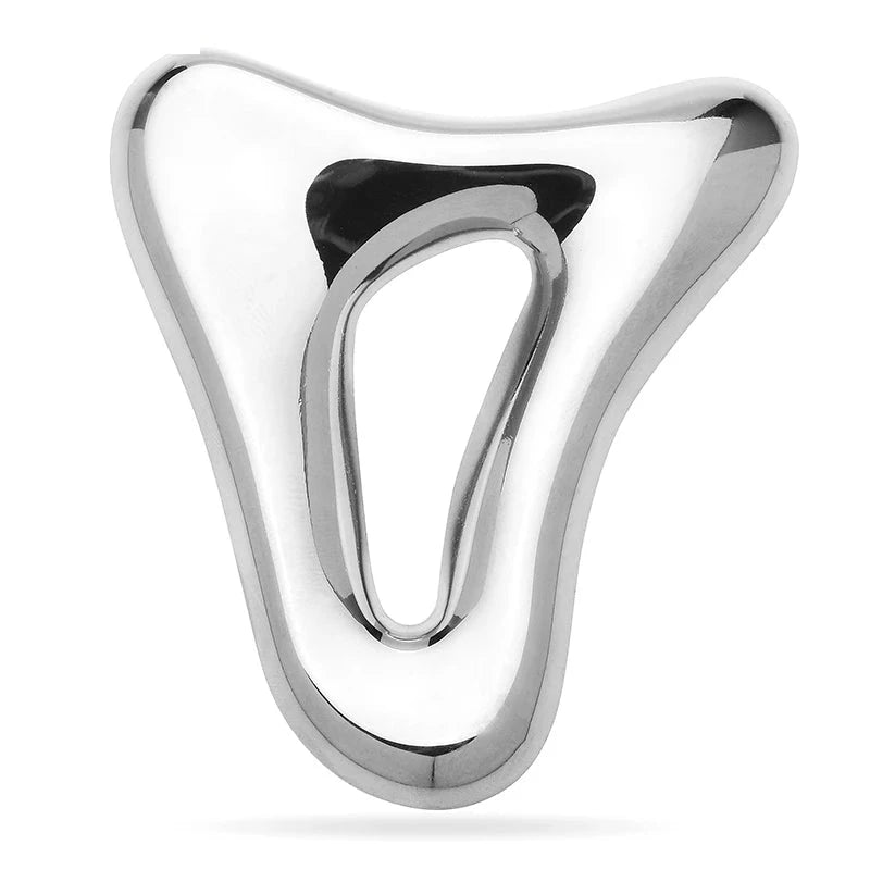Abstract Open Heart Brooch — Silver