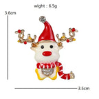 Enamel Christmas Reindeer with Scarf Brooch — dimensions
