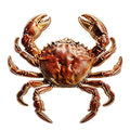 Detailed Crab with Decorative Shell Brooch