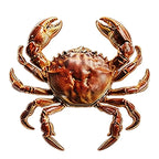 Detailed Crab with Decorative Shell Brooch