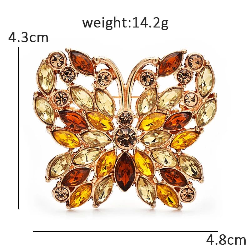 Sparkling Butterfly with Marquise Wing Details Brooch