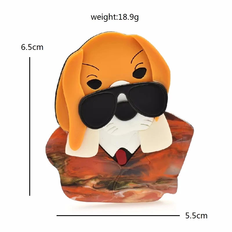 Layered Acrylic Character and Animal Brooch
