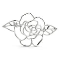 Openwork Rose with Two Leaves Brooch original white background product photo
