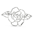 Openwork Rose with Two Leaves Brooch original white background product photo