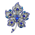 Vintage Baguette Faceted Maple Leaf Brooch original white background product photo