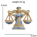 Libra Lady with Balance Scales Brooch