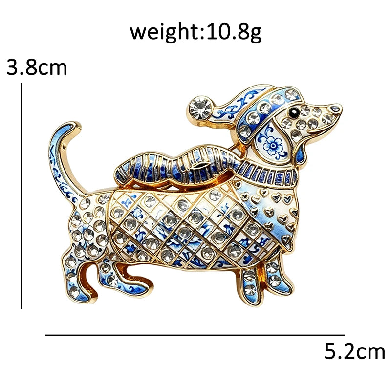 Christmas Dachshund in Festive Sweater Brooch