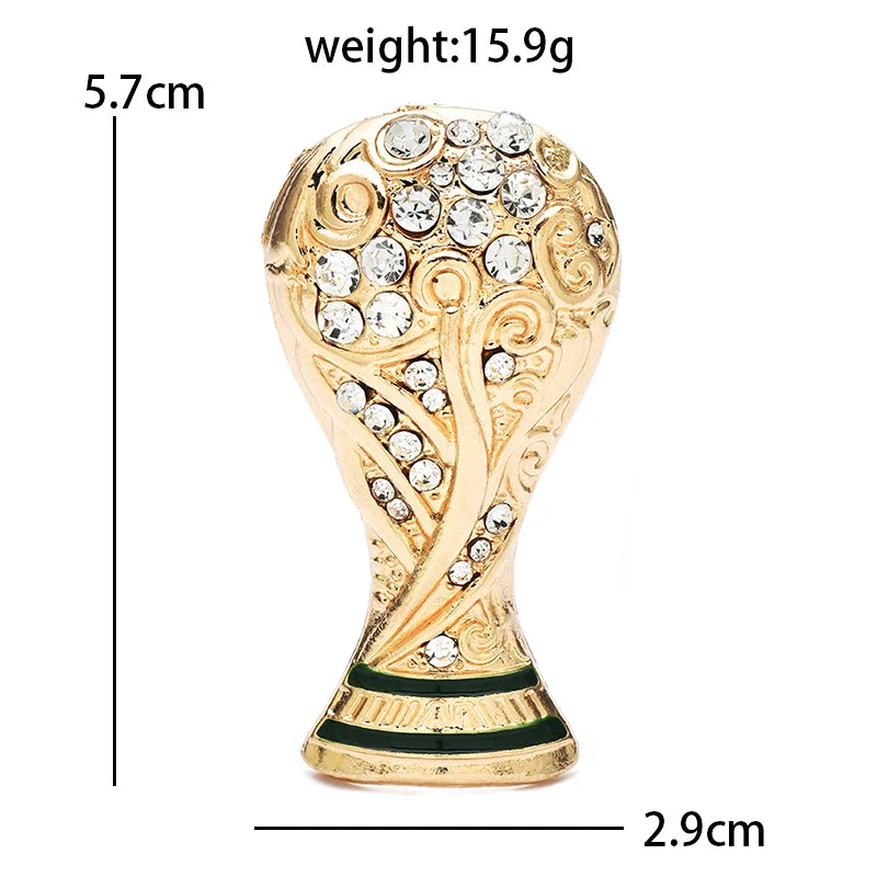 Jeweled Football Trophy Brooch — dimensions