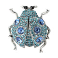 Jeweled Ladybug with Contrasting Spots Brooch — Blue