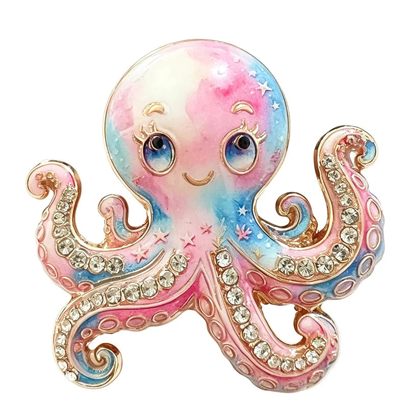 Smiling Octopus Design Brooch original white background product photo